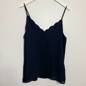 Socialite Black Scalloped Edge Tank Top